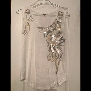 Miss Me White Sequin Tank